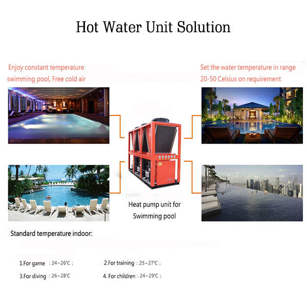 50℃ Hot Water Chiller Solutions For Swimming Pool