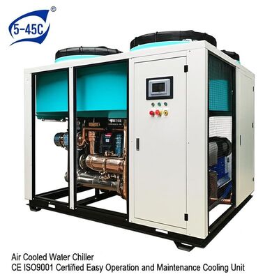 Zakres temperatury otoczenia 5-45C Chiller do wody chłodzony powietrzem CE ISO9001 Certyfikowany urządzenie chłodzące łatwe w obsłudze i konserwacji